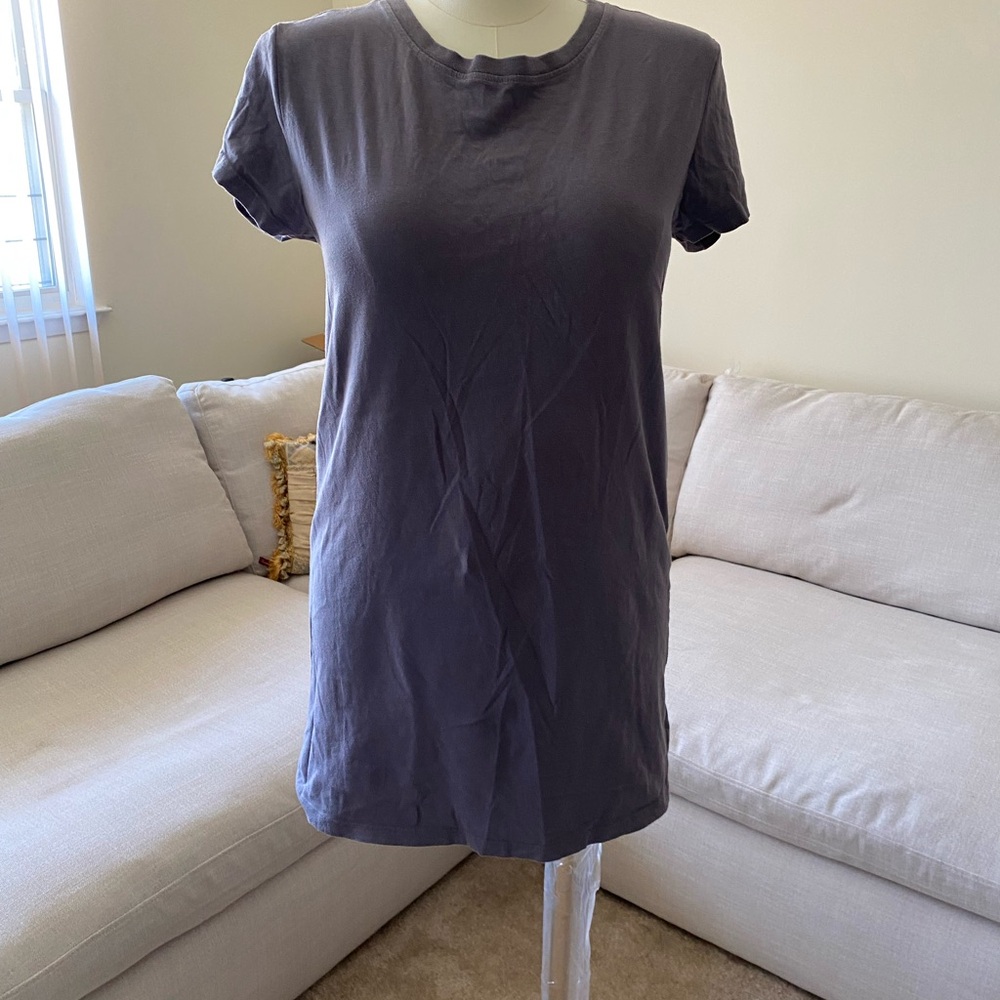 Truly Madly Deeply, Grey Cotton Tunic Top, Sz Medium